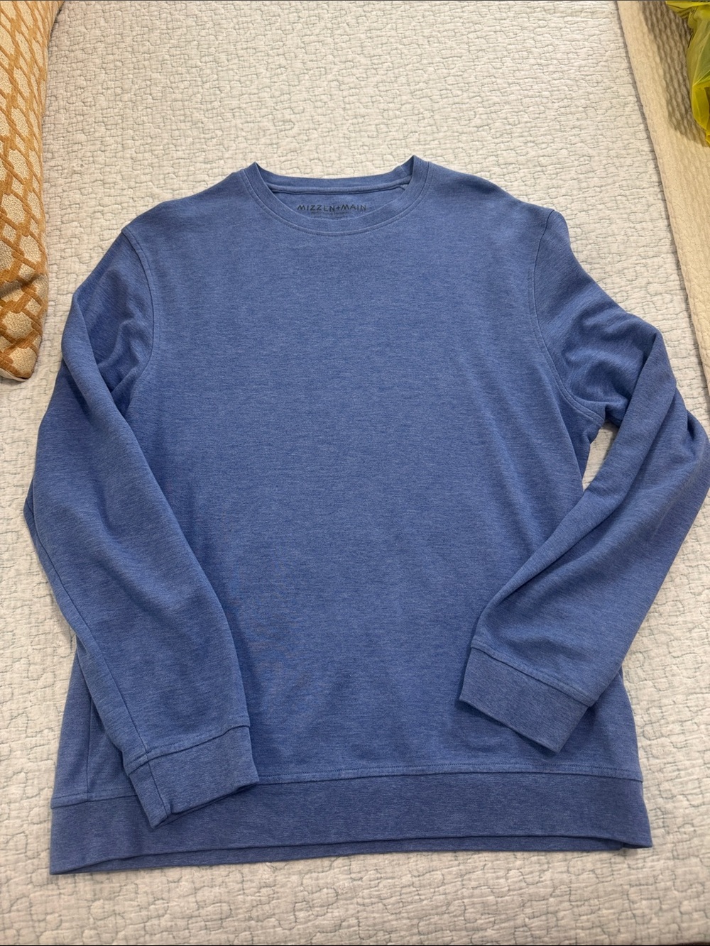 Mizzen+Main Heathered Blue Crewneck Sweater
